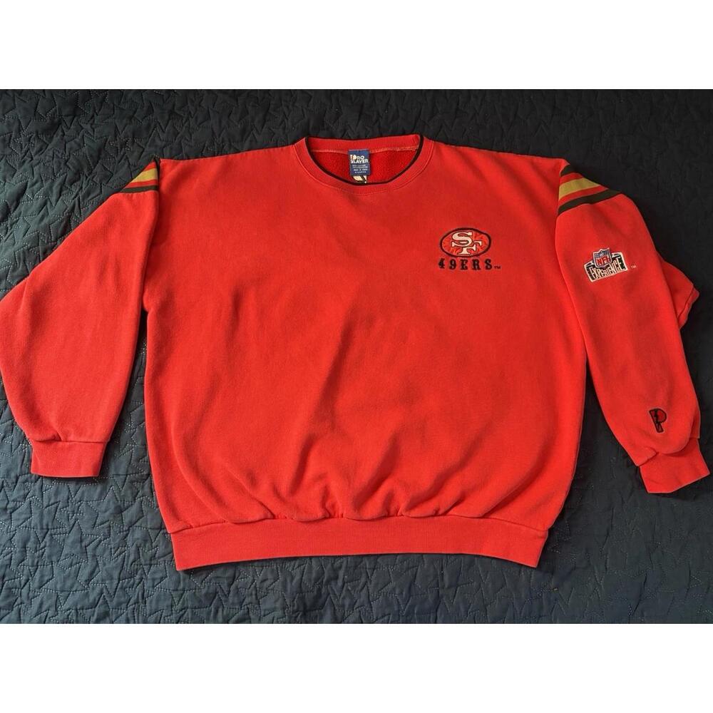 Vintage 90s Pro Player San Francisco 49ers Embroidered Crewneck Sweatshirt XL